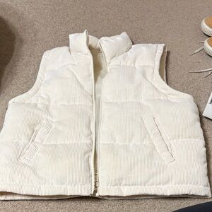 Maurices Cream Quilted Corduroy Puffer Vest